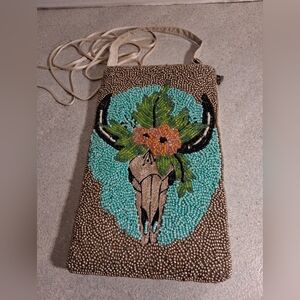 Bamboo Trading Company Beaded Southwest Design Cross Body Bag